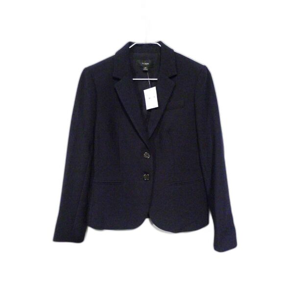 J. Crew Schoolboy Stretch Crepe Blazer Suit Jacket - Navy Blue 6P - Picture 1 of 7